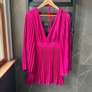 Lulu's Fuchsia Pleated Dress
